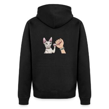 Sphynx Mama Kätzchen Mama Lustige haarlose Katze Sphynx - Unisex Premium Bio Zip Hoodie - Schwarz - Hinten - Nico (187cm)