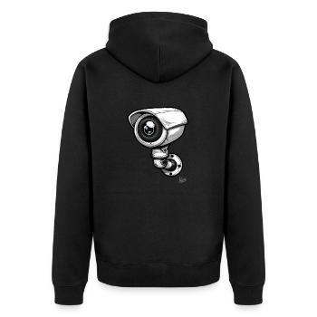 Caméra de sécurité de dessin animé : Caméras toujours visibles - Veste à capuche bio Premium Unisexe - noir - Dos - Nico (187cm)