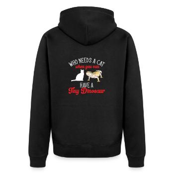 Leopardgecko Reptil Haustier Gecko - Unisex Premium Bio Zip Hoodie - Schwarz - Hinten - Nico (187cm)
