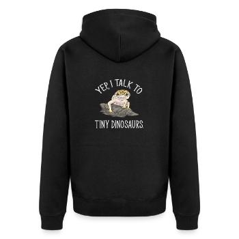 Leopardgecko Reptil Haustier Gecko - Unisex Premium Bio Zip Hoodie - Schwarz - Hinten - Nico (187cm)