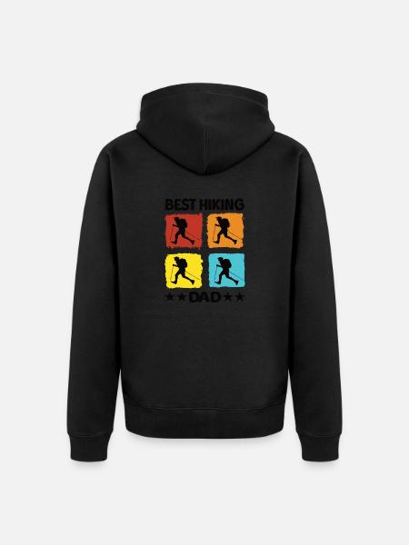 Best Hiking Dad - Unisex Premium Organic Zip Hoodie - black