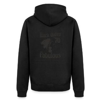 This Black Queen Makes 70 Looks Fabulous - 70th - Unisex Premium Organic Zip Hoodie - black - Back - Nico (187cm)