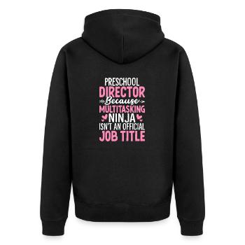 Préscolaire Directeur Multitâche Ninja Drôle Pré K - Veste à capuche bio Premium Unisexe - noir - Dos - Nico (187cm)