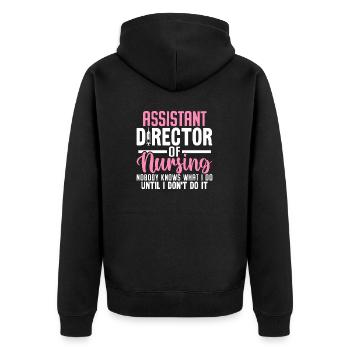 Directrice adjointe des soins infirmiers Infirmière infirmière ADON RN - Veste à capuche bio Premium Unisexe - noir - Dos - Nico (187cm)
