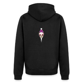 Baby Panda lugt aus Reißverschluss fressen Bambus - Unisex Premium Bio Zip Hoodie - Schwarz - Hinten - Nico (187cm)