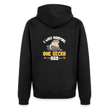 Leopard Gecko Reptile Pet Gecko - Unisex Premium Organic Zip Hoodie - black - Back - Nico (187cm)