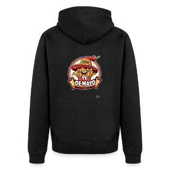 Cinco de Mayo : Mayo et frites au sombrero - Veste à capuche bio Premium Unisexe - noir - Dos - Nico (187cm)
