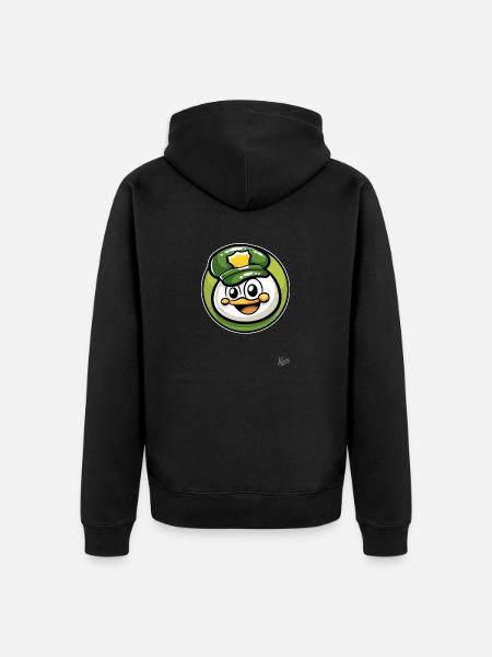 Niedlicher Kleiner Polizei-Vogel - Unisex Premium Bio Zip Hoodie - Schwarz