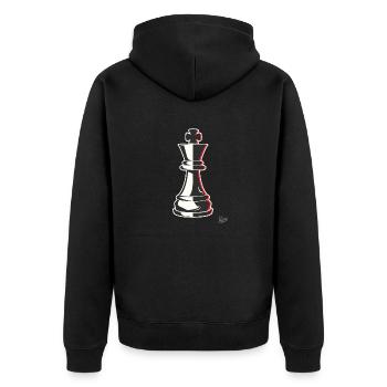 König des Schach - Unisex Premium Bio Zip Hoodie - Schwarz - Hinten - Nico (187cm)