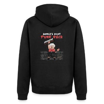 Old Punks Never Die - World's Best Punk Rock - Unisex Premium Organic Zip Hoodie - black - Back - Nico (187cm)