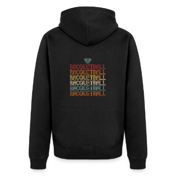 Racquetball Spieler Racquetball - Unisex Premium Bio Zip Hoodie - Schwarz - Hinten - Nico (187cm)