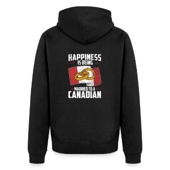 Canada Marriage Canadian Married Flag Wedded - Unisex Premium Bio Zip Hoodie - Schwarz - Hinten - Nico (187cm)