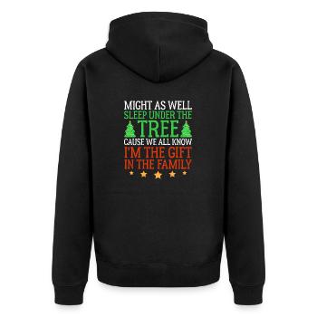Funny Christmas Pajamas Girls X-mas Christmas Gag - Unisex Premium Bio Zip Hoodie - Schwarz - Hinten - Nico (187cm)