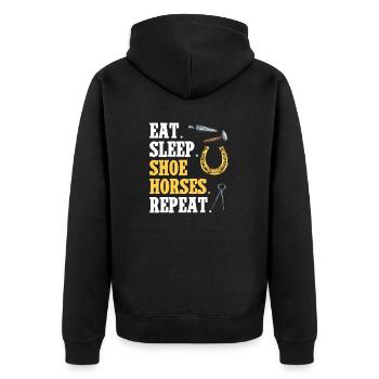 Farrier Horseshoe Horseshoeing - Unisex Premium Organic Zip Hoodie - black - Back - Nico (187cm)