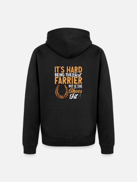 Farrier Horseshoe Horseshoeing - Unisex Premium Organic Zip Hoodie - black