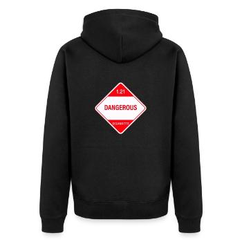 1,21 Gigawatt! Gefahr! - Unisex Premium Bio Zip Hoodie - Schwarz - Hinten - Nico (187cm)