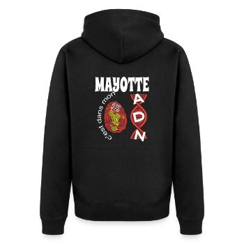 idee cadeau design graphique carte de Mayotte 976 - Veste à capuche bio Premium Unisexe - noir - Dos - Nico (187cm)