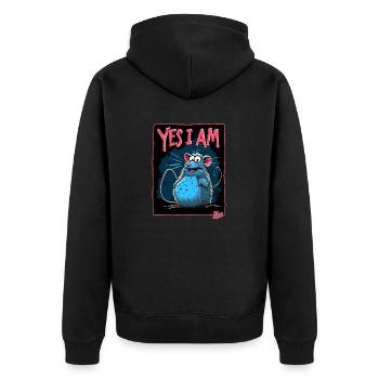 Grand Rat Joyeux : Oui, je le suis ! - Veste à capuche bio Premium Unisexe - noir - Dos - Nico (187cm)
