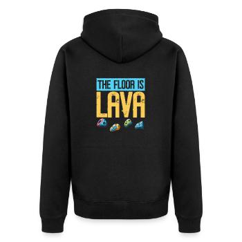 The ground is lava bouldering - Unisex Premium Organic Zip Hoodie - black - Back - Nico (187cm)