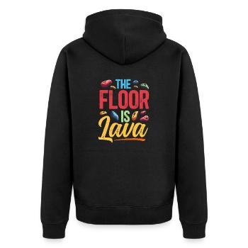 The ground is lava bouldering - Unisex Premium Organic Zip Hoodie - black - Back - Nico (187cm)