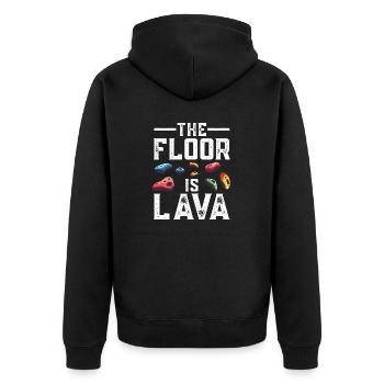 The ground is lava bouldering - Unisex Premium Organic Zip Hoodie - black - Back - Nico (187cm)