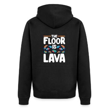 The ground is lava bouldering - Unisex Premium Organic Zip Hoodie - black - Back - Nico (187cm)