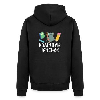 Koalafied Teacher Proud School Teacher Koala cute - Unisex Premium Bio Zip Hoodie - Schwarz - Hinten - Nico (187cm)