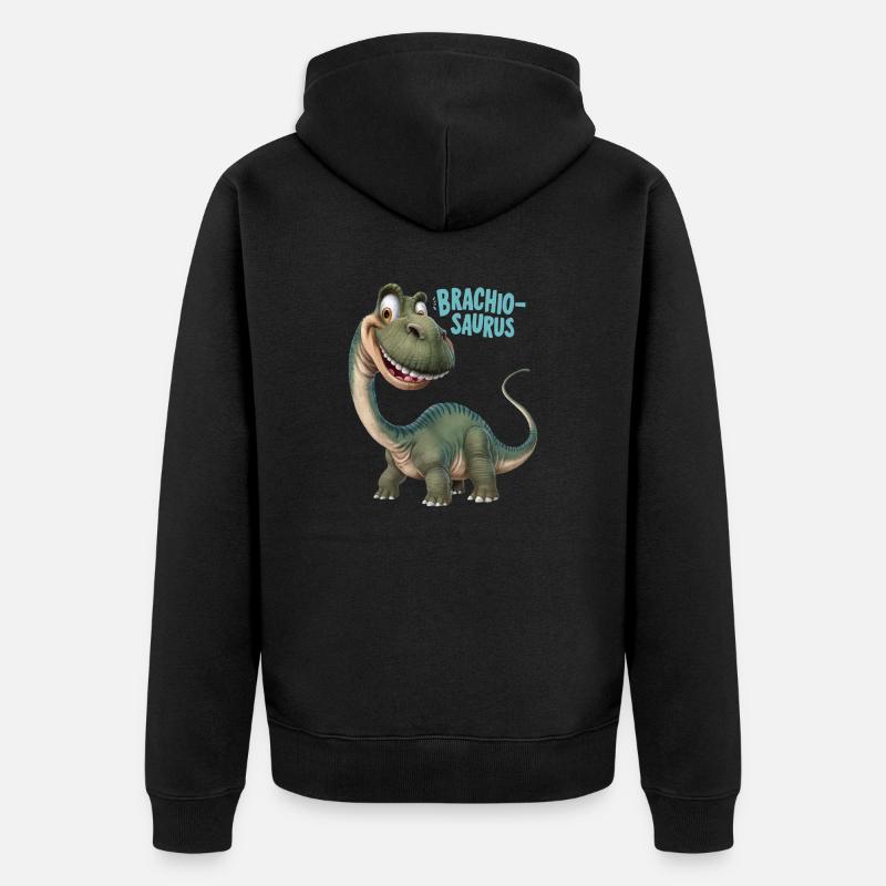 DINOSAURIER, BRACHIO SAURUS - Unisex Premium Bio Zip Hoodie - Schwarz