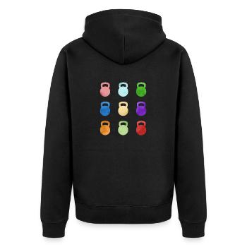 Kettlebell Workout Entraînement de fitness - Veste à capuche bio Premium Unisexe - noir - Dos - Nico (187cm)