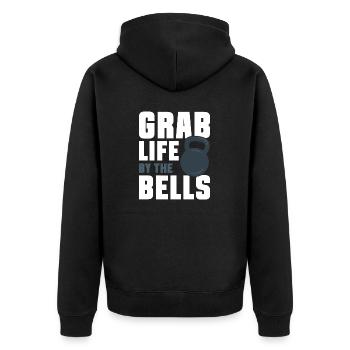 Kettlebell Workout Entraînement de fitness - Veste à capuche bio Premium Unisexe - noir - Dos - Nico (187cm)