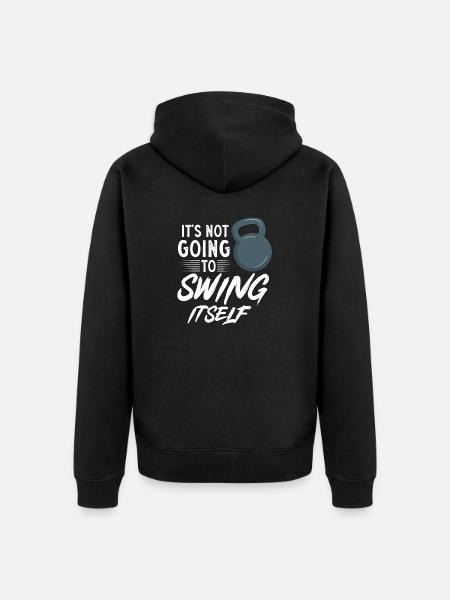 Kettlebell Workout Fitness Training - Unisex Premium Organic Zip Hoodie - black