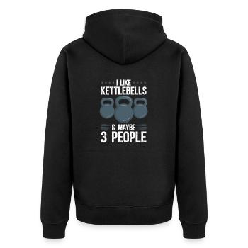 Kettlebell Workout Entraînement de fitness - Veste à capuche bio Premium Unisexe - noir - Dos - Nico (187cm)