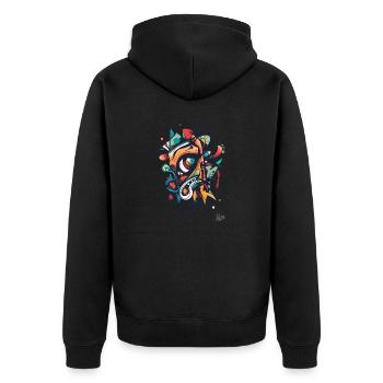 Der Abstrakte Blick der Modernen Kunst - Unisex Premium Bio Zip Hoodie - Schwarz - Hinten - Nico (187cm)