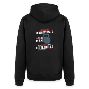 Kettlebell Workout Entraînement de fitness - Veste à capuche bio Premium Unisexe - noir - Dos - Nico (187cm)