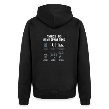 Kettlebell Workout Entraînement de fitness - Veste à capuche bio Premium Unisexe - noir - Dos - Nico (187cm)
