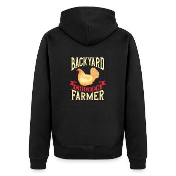 chicken breeder rooster hen backyard chickens - Unisex Premium Organic Zip Hoodie - black - Back - Nico (187cm)