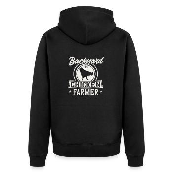 chicken breeder rooster hen backyard chickens - Unisex Premium Organic Zip Hoodie - black - Back - Nico (187cm)