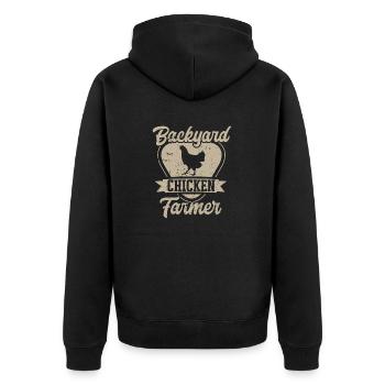 chicken breeder rooster hen backyard chickens - Unisex Premium Organic Zip Hoodie - black - Back - Nico (187cm)