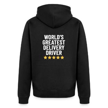 Der beste Lieferfahrer der Welt Lustiger Dash - Unisex Premium Bio Zip Hoodie - Schwarz - Hinten - Nico (187cm)
