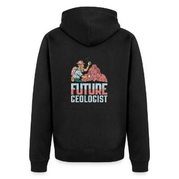 Geologist Noun Geology Rock Collector - Unisex Premium Bio Zip Hoodie - Schwarz - Hinten - Nico (187cm)
