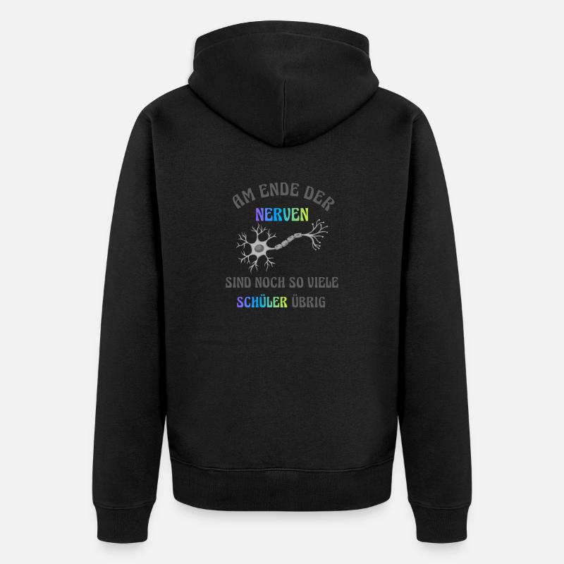 Am Ende der Nerven - Unisex Premium Bio Zip Hoodie - Schwarz