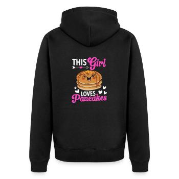 Crêpes Petit-déjeuner Crêpes - Veste à capuche bio Premium Unisexe - noir - Dos - Nico (187cm)