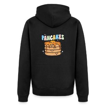 Pancake Breakfast Pancakes - Unisex Premium Organic Zip Hoodie - black - Back - Nico (187cm)
