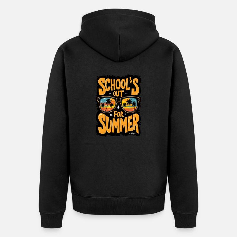 Heure d’été prête pour l’école - Veste à capuche bio Premium Unisexe - noir