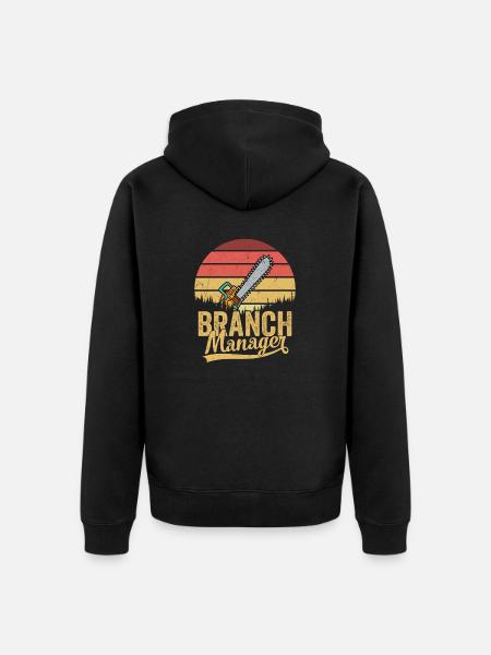 Branch Manager Logger Lumberjack Logging - Unisex Premium Organic Zip Hoodie - black