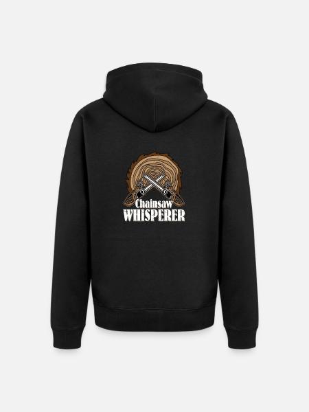 Chainsaw Whisperer Logger Lumberjack Logging - Unisex Premium Organic Zip Hoodie - black