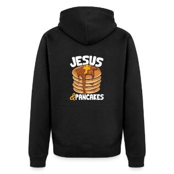 Crêpes Petit-déjeuner Crêpes - Veste à capuche bio Premium Unisexe - noir - Dos - Nico (187cm)