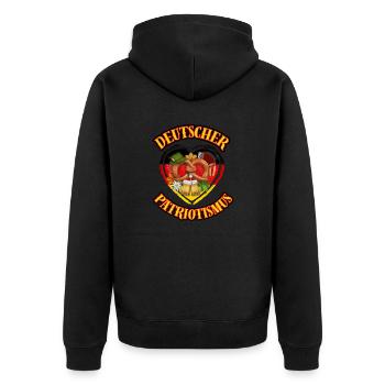 Deutschland, Germany, Patriotismus, Deutsch -5 - Unisex Premium Bio Zip Hoodie - Schwarz - Hinten - Nico (187cm)