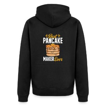 Pancake Breakfast Pancakes - Unisex Premium Organic Zip Hoodie - black - Back - Nico (187cm)