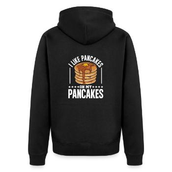 Pancake Breakfast Pancakes - Unisex Premium Organic Zip Hoodie - black - Back - Nico (187cm)